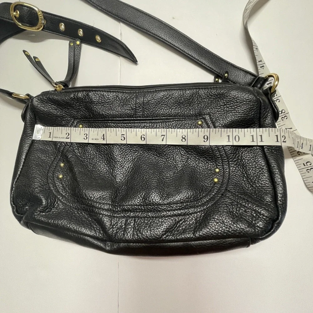 Stone &‎ Co Leather Crossbody Purse Bag Black Soft Adjustable Strap 11x7x3